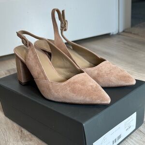 Ann Taylor Tan Suede Block Heels